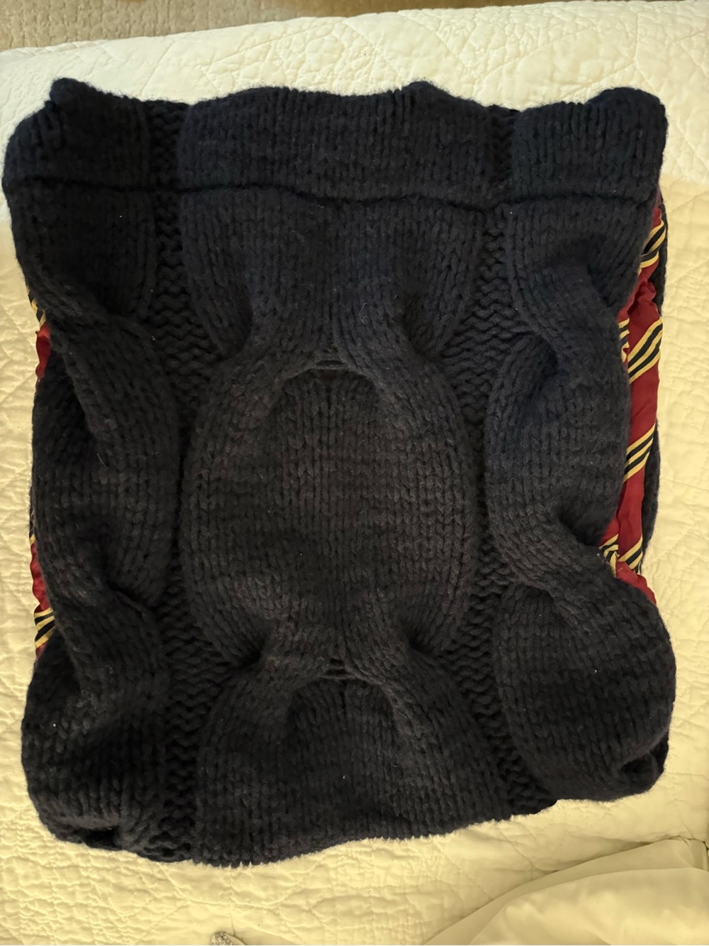 Brooks Brothers Navy Cable Knit cowl scarf